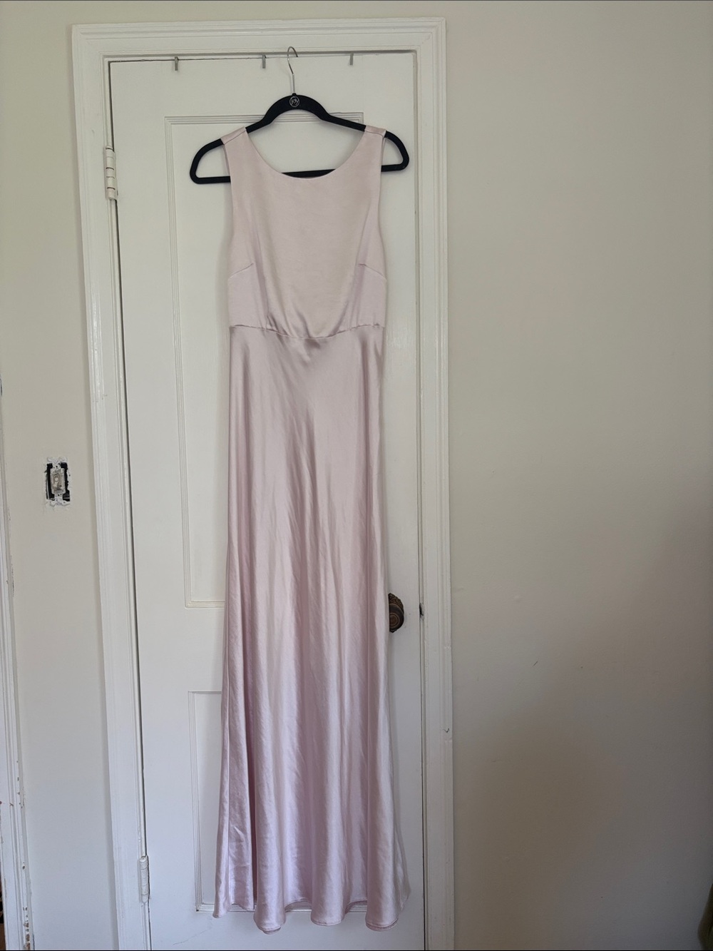 Six Stories Cowl Back Satin Bridesmaid Dress - Pale Pink